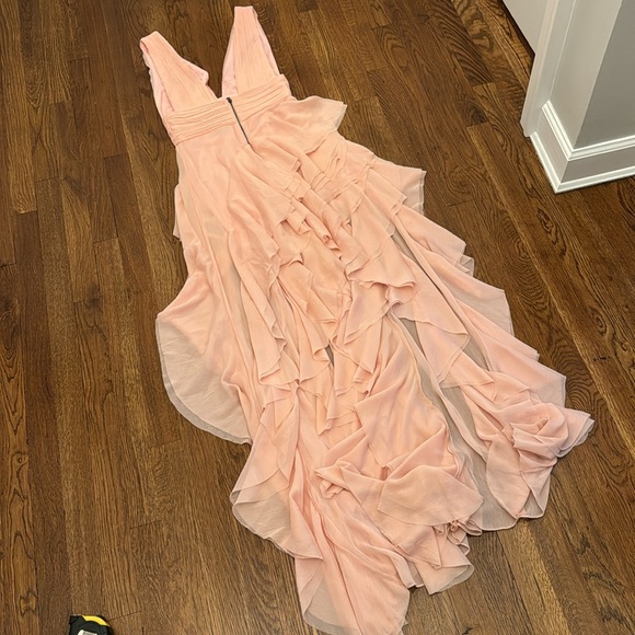 NWT Alice + Olivia Holly Tiered High-Low Maxi Dress Pink - Picture 8 of 8